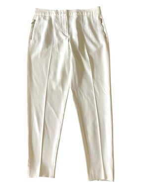Sportmax Ivory Zip Pocket Stretch Tapered Leg Capri Pant (4)